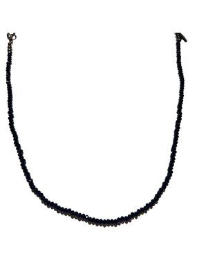 Retro Navy Blue Faceted Bead Necklace Retro 50s Minimalist Fashion Jewelry Women